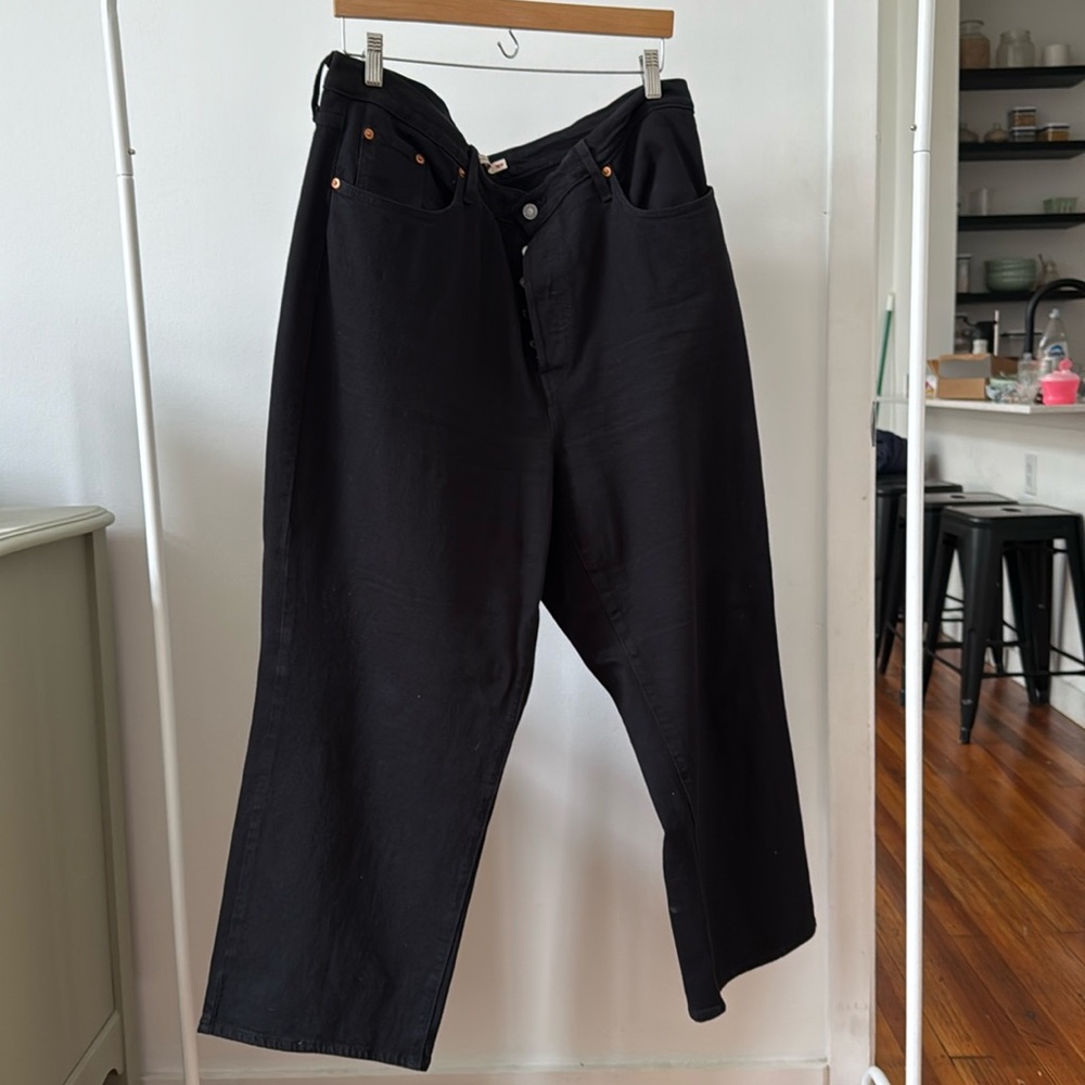 Levi’s Plus Ribcage straight jeans, black size 18W